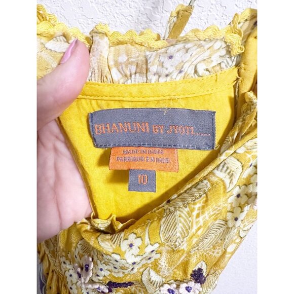 Bhanuni by Jyoti Anthropologie Printed Jacquard Maxi Dress Open Back Size 10 - Picture 6 of 7